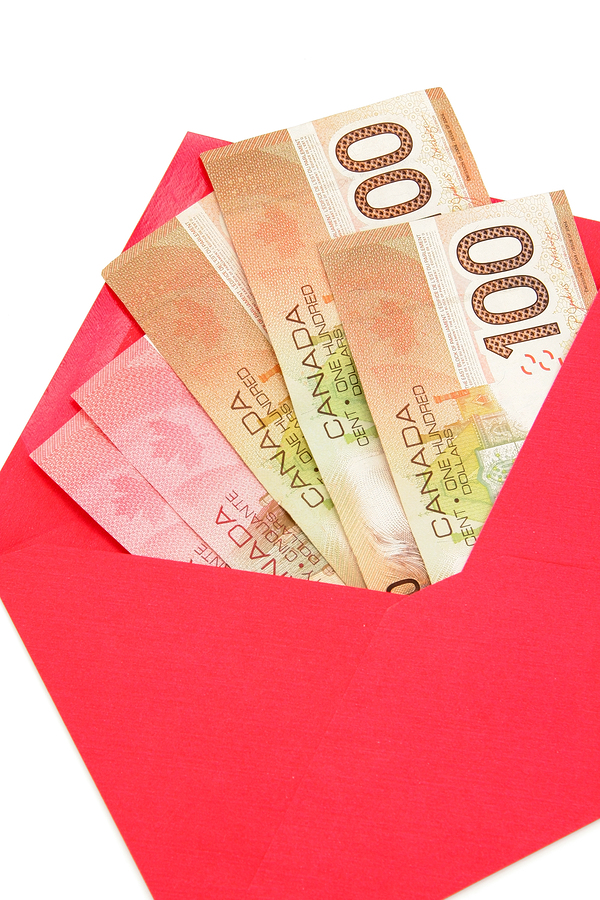 Canadian Dollar And Red Envelope
