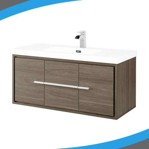 Avec sa finition couleur noyer, le meuble-lavabo Carlington est parfait pour les amateurs de bois.