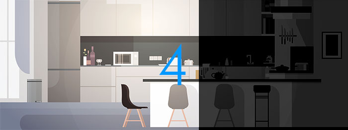 Dans votre cuisine pendant les rénovations, étirez savamment le revêtement de plancher pour agrandir la pièce avec Soumissions Maison.