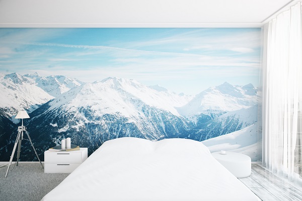 tendance 2019 - chambre avec impression murale