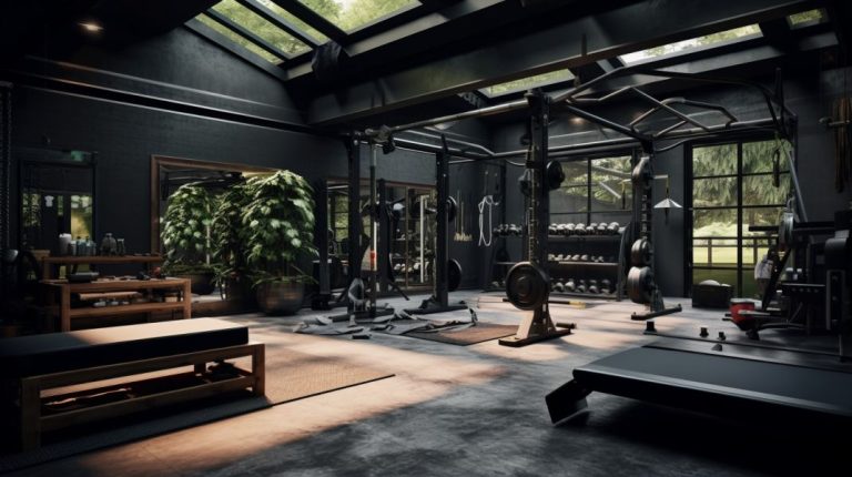 garage avec gym interieur